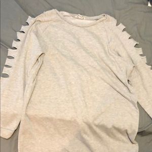 Cut grey long sleeve